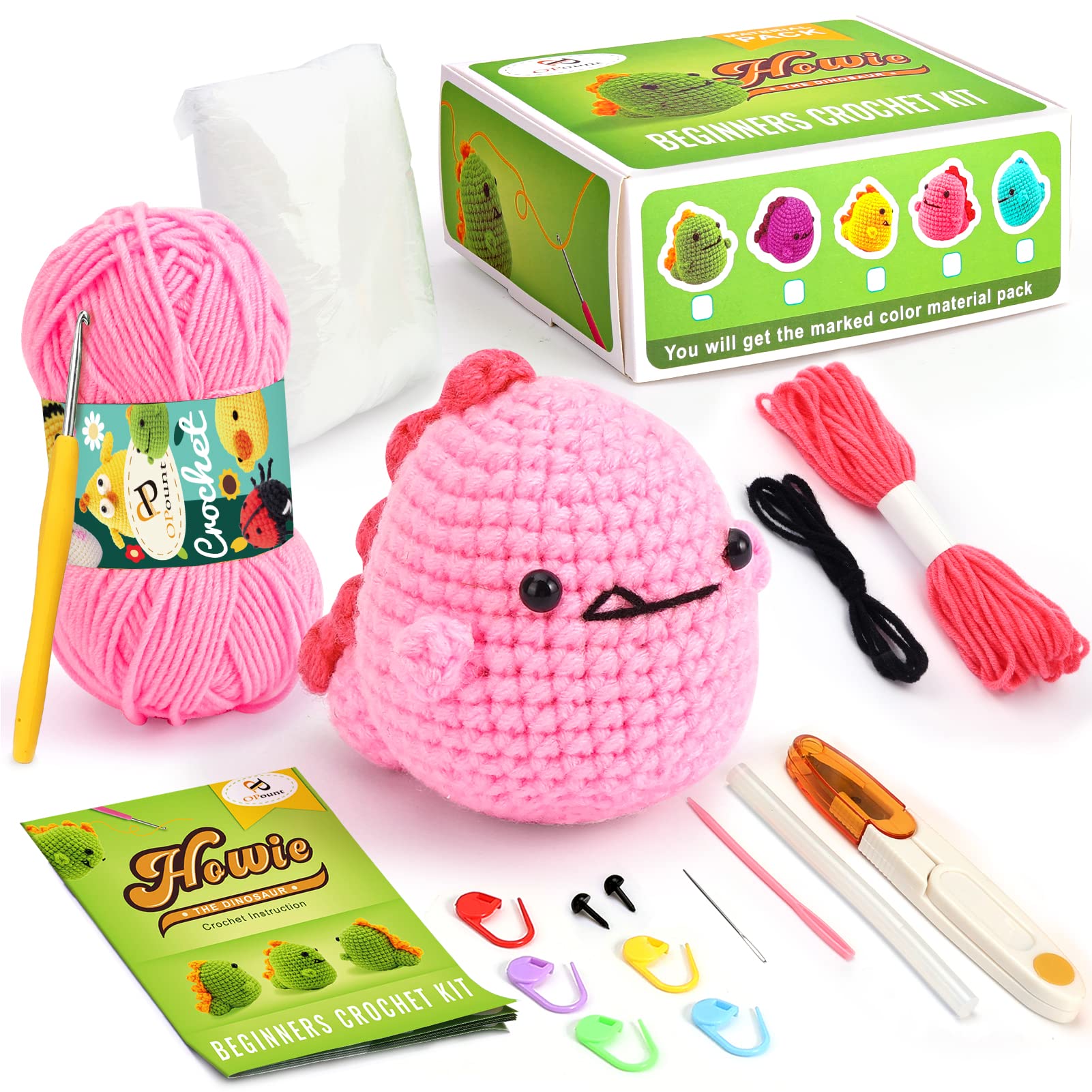 PP OPOUNT Beginner Crochet Kit, Crochet Starter Kit for Adults and Kids,  Complete Crochet Set to Make 4 PCS Animals, Learn to Crochet with  Step-by-Step Instruction and Video Tutorial (Patent Product)